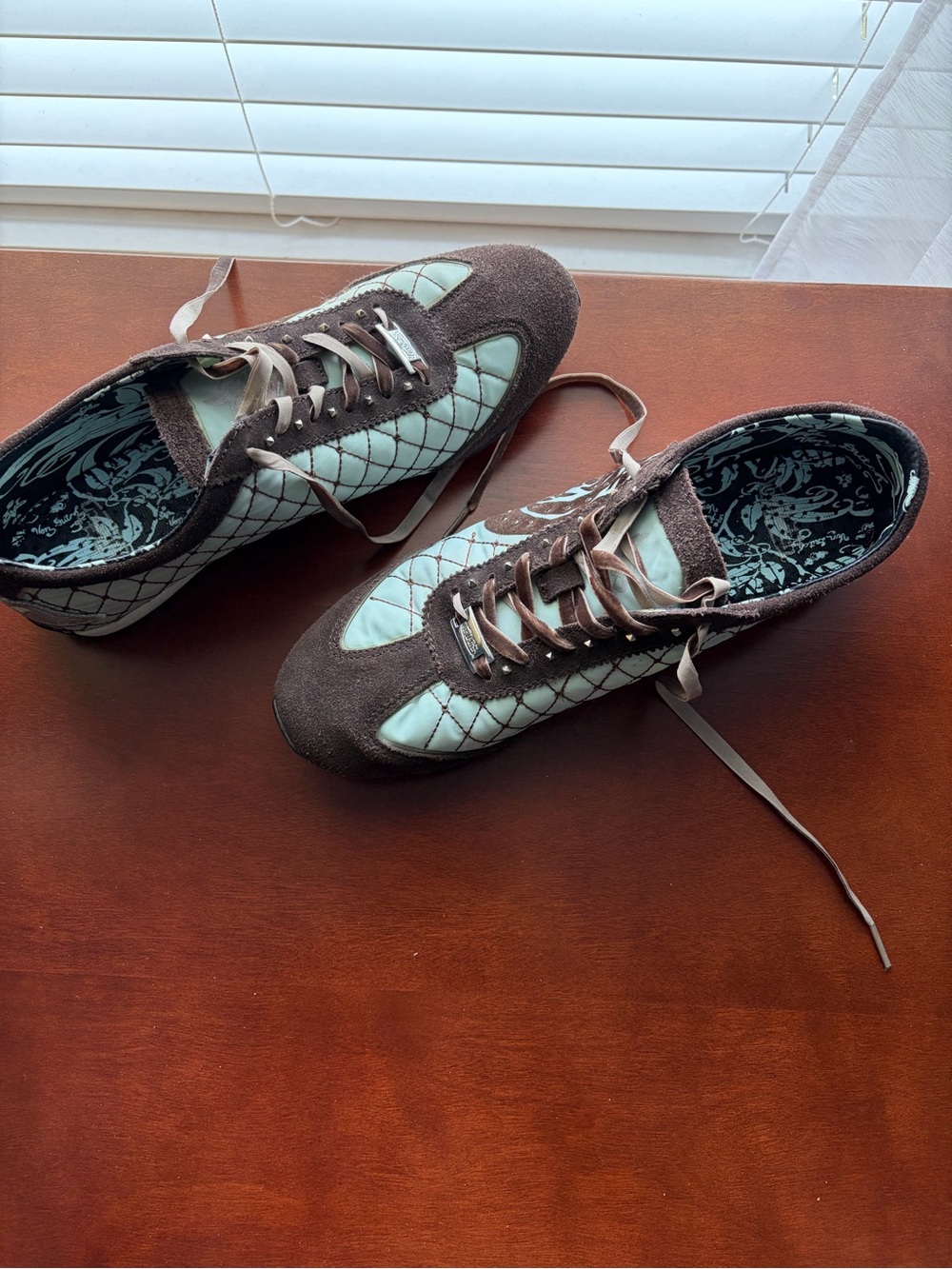 Von Dutch Brown and Cream Quilted Women’s Sneakers